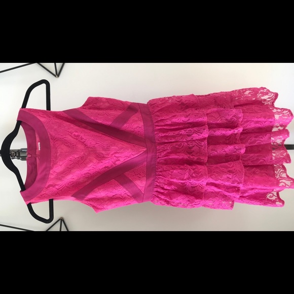 Popsicle Pink Lace Dress - Picture 2 of 4